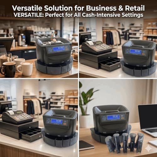 Coin Counter, Coin Sorter with Digital Counting Display, 300 Coins/Minute