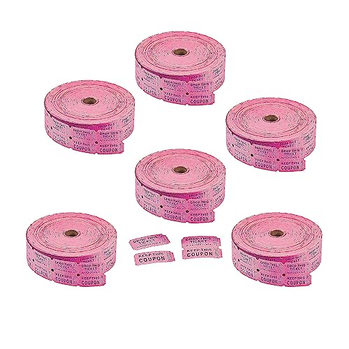 Bulk 12,000 Pieces Magenta Coupon Double Roll Tickets