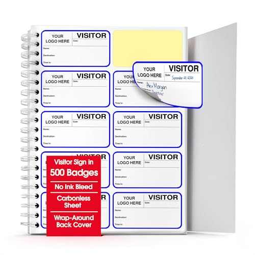 The Spoiled Office Custom Blue Logo Visitor Sign in Book, Non Expiring