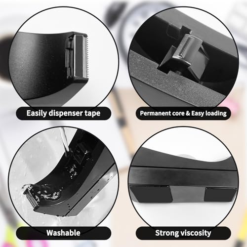 Sowhatsowoo 10 Pack Black Desktop Tape Dispensers Bulk Desk Tape Holder