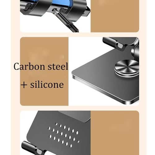 BXFIRS Black Book Stand 360° Rotation Lifting Lowering Reading Rack Carbon Steel Silicone Holder