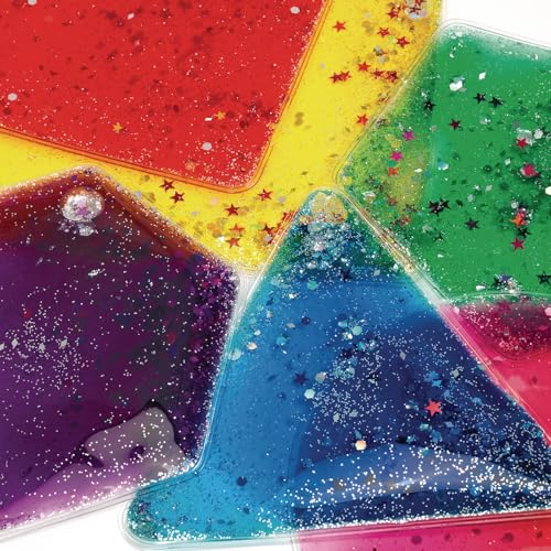 Excellerations Sparkly Squishy Sensory Geometric Shapes, Set of 12