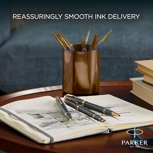 Parker IM Rollerball Pen | Finishing Touch Collection | Slate Finish | Medium Point with Black Ink Refill | Gift Box
