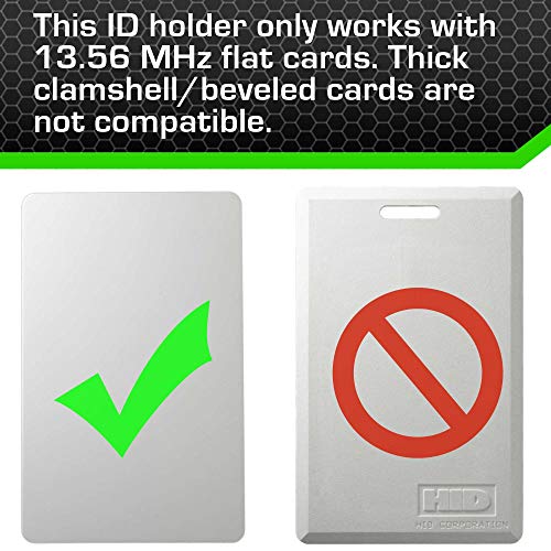 Identity Stronghold - Secure RFID Badge Holder for 1 Card - Heavy Duty Hard Plastic ID Badge Holder - USA Molded and Assembled - FIPS 201 Approved RFID Blocking Security (Clear, 5-Pack)