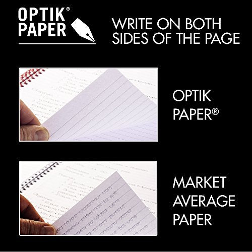 Black n' Red Notebook, Durable Hardcover, Premium Optik Paper, Scribzee App Compatible, Casebound Binding, 8-1/4" x 5-7/8", 96 Double-Sided Ruled Sheets, Pack of 2 (73405)