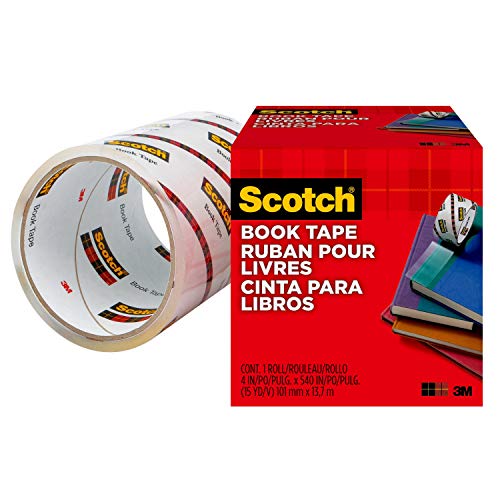 3M Scotch 845 101 Transparent Book Tape, Thick, 4.0 inches (101.6 mm x 13.7 m)