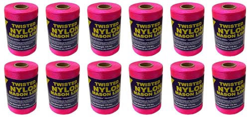 T.W. Evans Cordage Co. 11193-12# 18 x 1100 feet Pink 12 Pack Twisted Nylon Mason Line