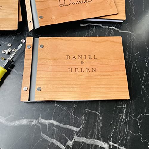 KMHJFXX Personalized Guestbook Sign for Weddingwooden Guest Signatures Book Album Baptism Mariage Decoration(21.59cmX27.94cm)