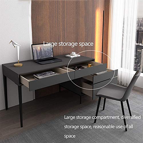 Computer Desk Home Desk with Drawers Gaming Industrial Computer Desk Bedroom Convenient Storage Multiple (Gray) 160 75 75cm