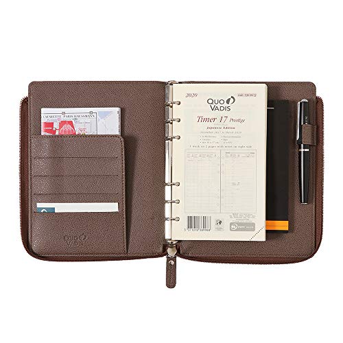 Quovadis Personal Organizer Cover, Bible Size, L Zip, Timer 17, Club, Flamboise qv93602rofran