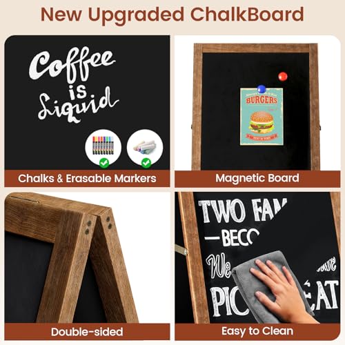 Chezerra A Frame Chalkboard Sign, 40"x20", Brown