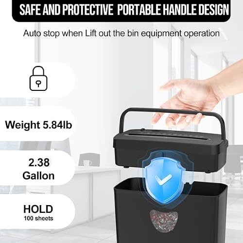 Cross-Cut Paper Shredder P-4 Security Level 2.38-Gallon Bin