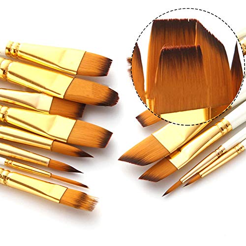 HBJWOV 15PCS Painting Brushes Set Drawing Pigments Art Supplies Tool Artist Paint Brushes Palette Sponge Set with Storage Case