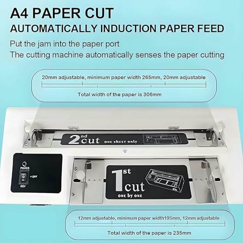 JYETAXDISS Paper Cutter Paper Trimmer, Electric Business Card Cutting Machine, Cardstock Cutting Tool, Adjustable Margin 9-12mm, Cutting 30 Cards/min