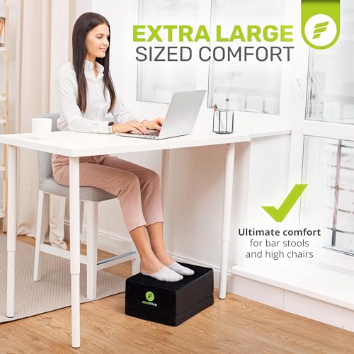 ErgoFoam XL Foot Rest for Under Desk at Work for Stools & High Chairs Chiropractor-Endorsed 2in1 Adjustable Under Desk Footrest Ergonomic High-Density Compression-Resistant Foam Nonslip Foot Rest