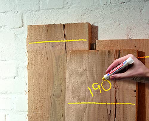 edding 950 industriemarker - geel - 10 pennen - ronde punt 10 mm - marker voor schrijven op metaal, steen, hout - ruwe of natte oppervlakken - permanent, watervast