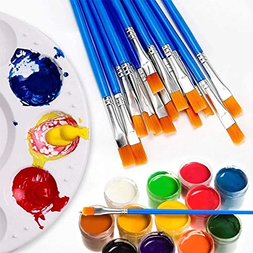 UOHLCX HBJWOV 12 pcs Nylon Hair Detail Paint Brush Children DIY Art Supplies Tool Watercolor Artist Painting Brush Art Stationery(Round)
