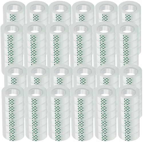 WUKAKA 144 Rolls Transparent Tape Refills Rolls Each Rol 1 inch Corel 3/4 x 900 Inches,for School,Office, Home.