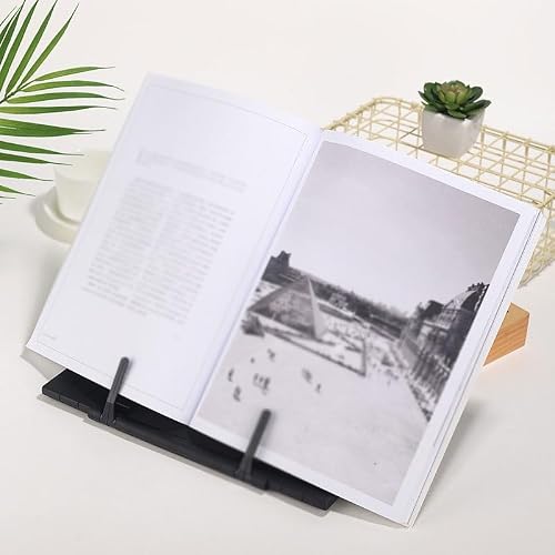 LWECMGSA Black Book Stand Metal Reading Rack Plastic Holder