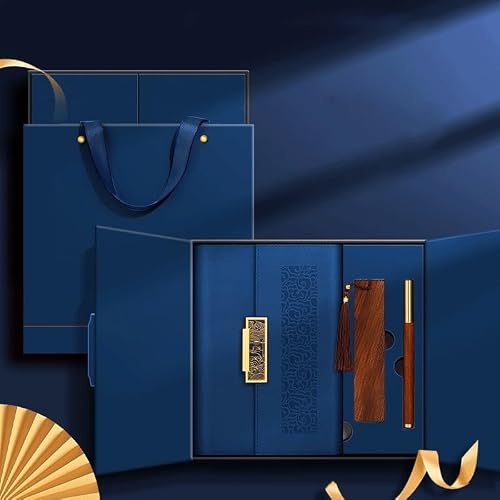 GYECWIOCM Retro Xiang Yun Notebook Wooden Signature Pen Bookmark Gift Box Bag