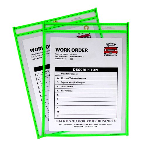 C-Line Neon Shop Ticket Holder, Green, Stitched, 15/Box (43913)