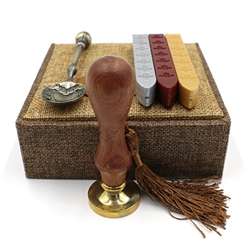 Wax Stamp Gift Set with Retro Box and Spoon - Love Heart Engagement Seal