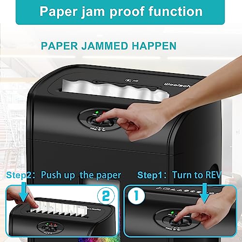 Woolsche Paper Shredder, 16-Sheet Cross Cut with 4.76-Gallon Pull Out Basket, P-4 Security Level, 3-Mode Design Shred Paper and CD/Credit Card, Durable&Fast with Jam Proof System Shredder for Office