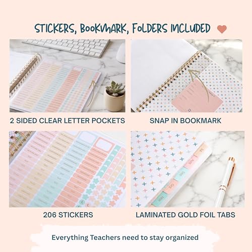 Teacher Planner 2026-2027, Horizontal Lesson Plan Book for Teachers | Colorful Books Cover, 8.5" x 11" | Weekly & Monthly Academic Year Lesson Planner, July 2026-June 2027 | Stickers & Bookmark