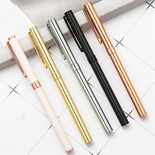 AFPSDLFJDLS 5 Pcs Gel Pen Cute Metal Stationery School Office Supply Pens
