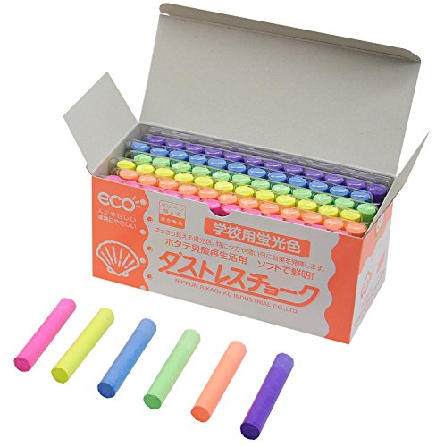 Dustless Fluorescent Chalk 72pcs, 6 Colors