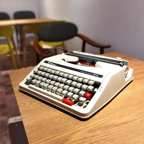 VHUYGK Mechanical Manual Typewriter,English Typewriter with Original Carrying Case,Smooth Keys for Easy Typing Manual Typewriter Ideal for Writers, Collectors, and Children's Gifts(01)