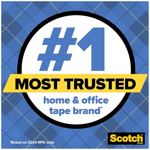 Scotch Wall-Safe Tape, 6 Rolls, Sticks Securely, Removes Cleanly, Invisible, Designed for Displaying, Photo Safe, 3/4 in x 800 in (813S6)