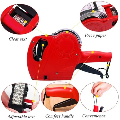 MX-5500 8 Digits Handheld Tag Gun with 1 Ink Coding Machine Label Gun for Retail Stores Supermarket(Blue)