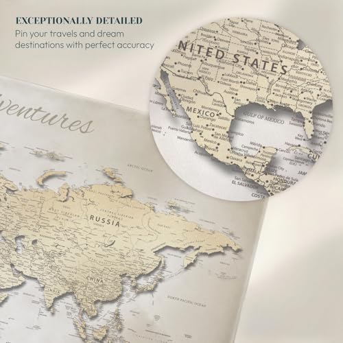 Forever Map - My Endless Adventures Push Pin World Map - 36" x 24"