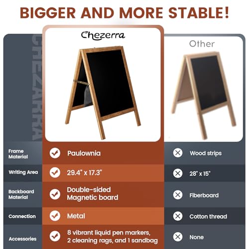 Chezerra A Frame Chalkboard Sign, 40"x20", Brown