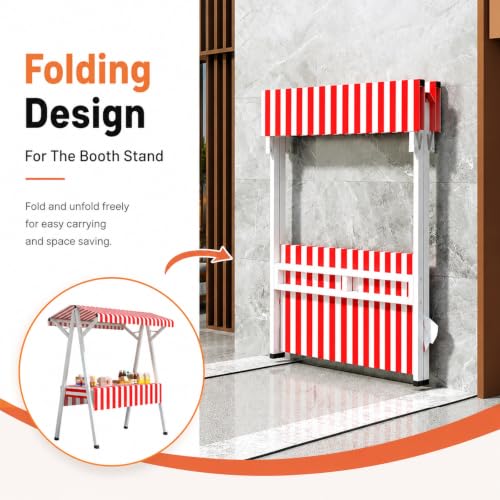 Foldable Metal Vendor Booth with Canopy, Portable Farmers Market Stand for Craft Fairs, Pop-Up Shops & Outdoor Events(Purple,160cm/63in)