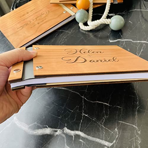 YUIPMHFD Personalized Guestbook Sign for Weddingwooden Guest Signatures Book Album Baptism Mariage Decoration(21.59cmX27.94cm)