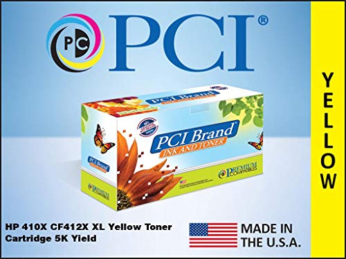 PCI Brand Remanufactured Toner Cartridge Replacement for HP 410X CF412X Yellow Toner Cartridge 5K Yield