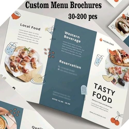 Custom Brochures for Business,Double-Sided Printing Tri-Fold Glossy Paper,3 Sizes,30-200 pcs,Perfect for Businesses & Events,Upload Your Image/Logo Design.