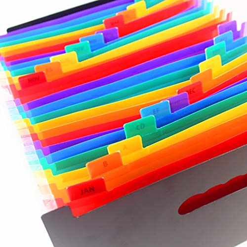 Expanding File Folder with Lid, Expandable Filing Organizer, 13/24/37/48/60/72 Pockets Accordion Wallet Folder Portfolio with Tags for A4 and Letter Size Paper, Documents Folder (Size : 72 Pocke)