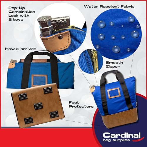 Cardinal bag supplies Locking Heavy Duty Courier Bag, Royal Blue, 18x18x8