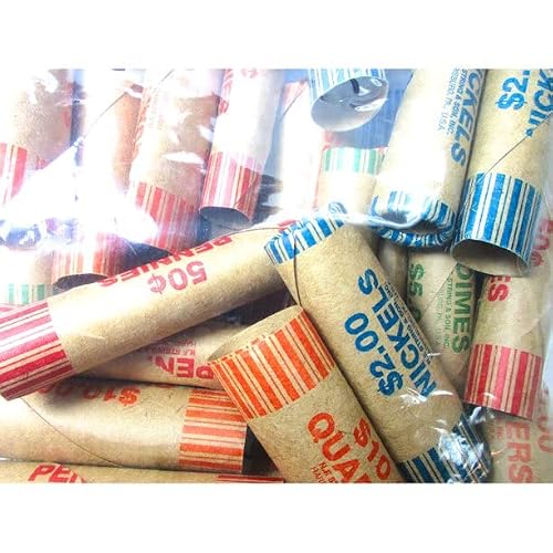 900 Crimped end Preformed Cartridge Assorted Coin Wrappers Tubes for Nickels Quarters Dimes Pennies