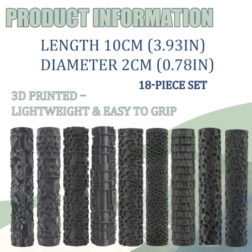 18-Piece Texture Roller Set, Tabletop Terrain Road Pattern Tool