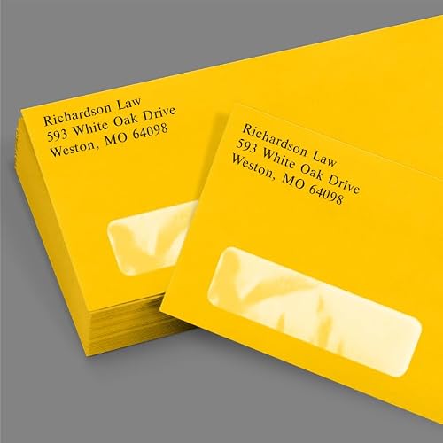 LUXPaper #10 Business Window Envelopes | 4 1/8" x 9 1/2" | Sunflower Yellow | 80lb. Text | 1,000 Qty