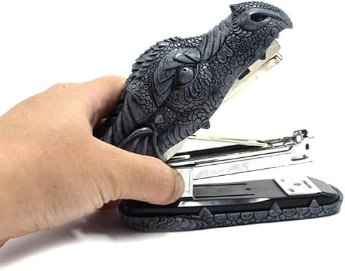 Desktop Staplers-Mini Stapler-Creative Animal Stapler Resin Small ，for Office Stationery Home Crafts Decoration-Grey