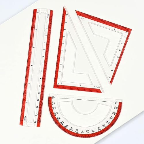 Portable Precision Protractor Drawing Triangle Eraser Compass Set Mathematics Rubber Ruler Student Supplies