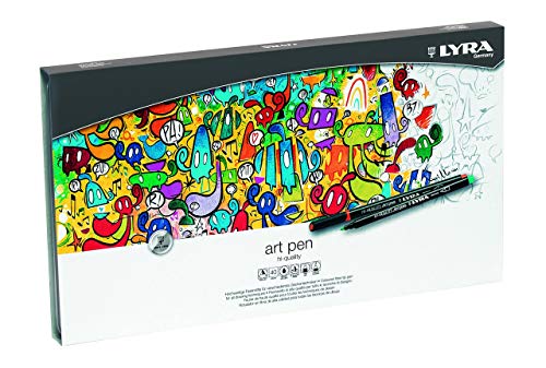 LYRA Art Pen, Fine Art Marker Set, 40 Assorted Colours, Fibre Tip Pen, Ideal for Professionals & Students