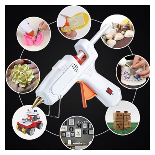LIBODD Hot Glue Gun Hot Melt Glue Gun 7mm Glue Stick Industrial Mini Guns Thermo Gluegun Heat Temperature Tool for DIY Arts, Crafts and Quick Repairs(White-05 60-100W)