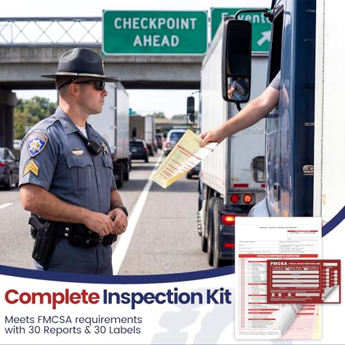 Annual Vehicle Inspection Forms and Red Labels, 30 Sets, 3-Part NCR Kit