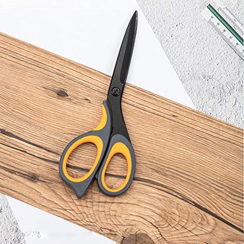DSWMY Craft Scissors, Craft Scissors Household Kitchen Large Multifunctional Office Tailor Handmade Adult Small Black Blade Coated Pointed